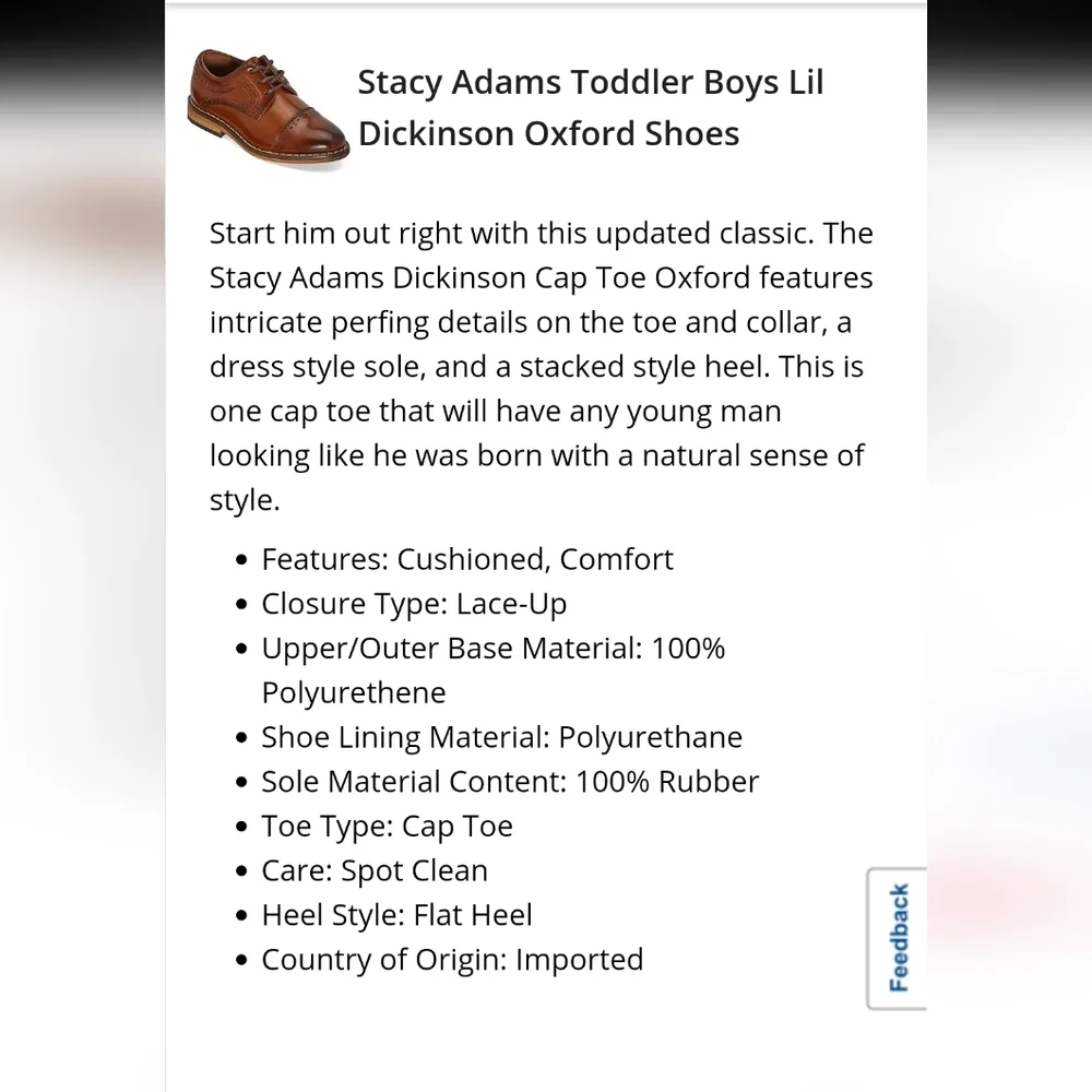 Size 6T Toddler Boys Lil Dickinson Oxford shoes....Stacy Adams